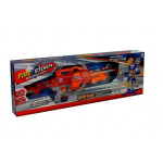 Pištoľ s penovými nábojmi a rotujúcim terčom